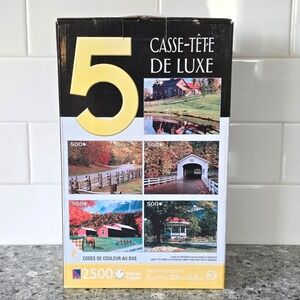 Sure-Lox 5 Deluxe Puzzles Set 2500 Total Pieces Landscapes New Sealed 58805-24